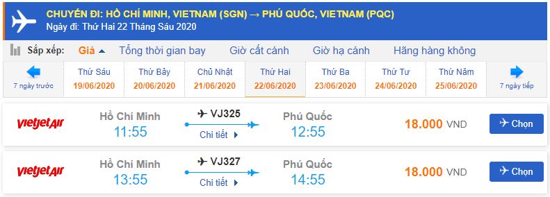 Vé máy bay Sài Gòn đi Phú Quốc bao nhiêu tiền